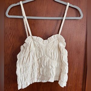 Lush Cream Textured Tank Top